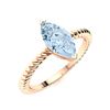 Image 2 : Natural 0.27 CTW Aquamarine Solitaire Ring 18K Rose Gold