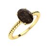 Image 2 : Natural 2.21 CTW Smoky Quartz Solitaire Ring 14K Yellow Gold