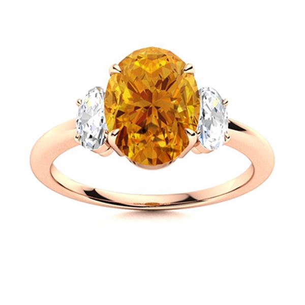 Natural 3.71 CTW Citrine & Diamond Engagement Ring 14K Rose Gold