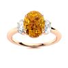 Image 1 : Natural 3.71 CTW Citrine & Diamond Engagement Ring 14K Rose Gold