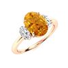 Image 2 : Natural 3.71 CTW Citrine & Diamond Engagement Ring 14K Rose Gold