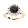 Image 1 : Natural 1.47 CTW Onyx & Diamond Engagement Ring 14K Rose Gold