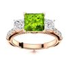 Image 1 : Natural 1.66 CTW Peridot & Diamond Engagement Ring 14K Rose Gold