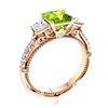 Image 2 : Natural 1.66 CTW Peridot & Diamond Engagement Ring 14K Rose Gold