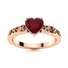 Image 1 : Natural 0.63 CTW Ruby Solitaire Ring 14K Rose Gold