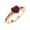 Image 2 : Natural 0.63 CTW Ruby Solitaire Ring 14K Rose Gold