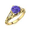 Image 2 : Natural 1.83 CTW Tanzanite & Diamond Engagement Ring 14K Yellow Gold