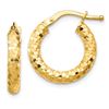 Image 1 : 14k Yellow Gold D/C Hoop Earrings - 3x10 mm