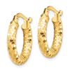 Image 2 : 14k Yellow Gold D/C Hoop Earrings - 3x10 mm