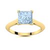 Image 1 : Natural 0.86 CTW Aquamarine Solitaire Ring 14K Yellow Gold