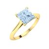 Image 2 : Natural 0.86 CTW Aquamarine Solitaire Ring 14K Yellow Gold