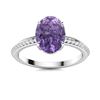 Image 1 : Natural 4.22 CTW Iolite & Diamond Engagement Ring 18K White Gold