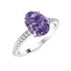 Image 2 : Natural 4.22 CTW Iolite & Diamond Engagement Ring 18K White Gold