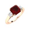 Image 2 : Natural 1.74 CTW Garnet & Diamond Engagement Ring 14K Rose Gold