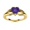 Image 1 : Natural 0.42 CTW Amethyst Solitaire Ring 18K Yellow Gold