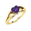 Image 2 : Natural 0.42 CTW Amethyst Solitaire Ring 18K Yellow Gold