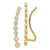 Image 1 : 14k Yellow Gold Cubic Zirconia Ear Climber Earrings