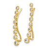 Image 2 : 14k Yellow Gold Cubic Zirconia Ear Climber Earrings