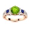 Image 1 : Natural 1.90 CTW Peridot, Sapphire & Diamond Engagement Ring 14K Rose Gold