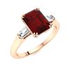 Image 2 : Natural 2.43 CTW Garnet & Diamond Engagement Ring 14K Rose Gold