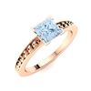 Image 2 : Natural 1.09 CTW Aquamarine Solitaire Ring 18K Rose Gold