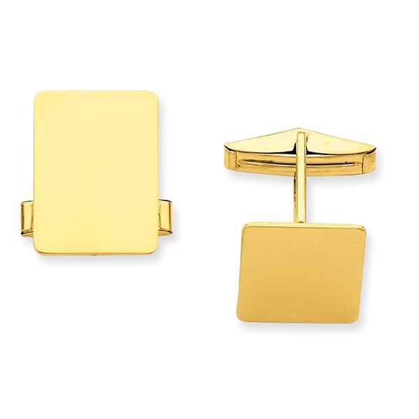 14k Gold Rectangular Cuff Links