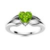 Image 1 : Natural 0.50 CTW Peridot Solitaire Ring 14K White Gold