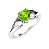 Image 2 : Natural 0.50 CTW Peridot Solitaire Ring 14K White Gold