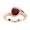 Image 1 : Natural 1.52 CTW Ruby & Diamond Engagement Ring 18K Rose Gold