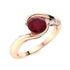 Image 2 : Natural 1.52 CTW Ruby & Diamond Engagement Ring 18K Rose Gold