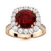 Image 1 : Natural 2.43 CTW Garnet & Diamond Engagement Ring 18K Rose Gold