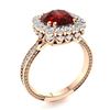 Image 2 : Natural 2.43 CTW Garnet & Diamond Engagement Ring 18K Rose Gold