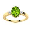 Image 1 : Natural 3.13 CTW Peridot & Diamond Engagement Ring 18K Yellow Gold