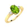 Image 2 : Natural 3.13 CTW Peridot & Diamond Engagement Ring 18K Yellow Gold