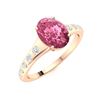 Image 2 : Natural 1.03 CTW Tourmaline & Diamond Engagement Ring 18K Rose Gold