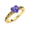 Image 2 : Natural 0.54 CTW Tanzanite Solitaire Ring 18K Yellow Gold
