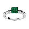 Image 1 : Natural 0.83 CTW Emerald Solitaire Ring 18K White Gold