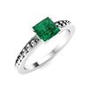 Image 2 : Natural 0.83 CTW Emerald Solitaire Ring 18K White Gold