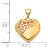 Image 2 : 14k Yellow Gold Hearts Cut Out Diamond Heart Locket - 22 mm