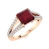 Image 2 : Natural 1.60 CTW Ruby & Diamond Engagement Ring 18K Rose Gold
