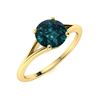 Image 2 : Natural 1.02 CTW Blue Diamond Solitaire Ring 18K Yellow Gold