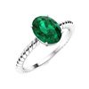Image 2 : Natural 1.13 CTW Emerald Solitaire Ring 18K White Gold