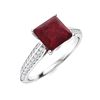 Image 2 : Natural 1.26 CTW Ruby & Diamond Engagement Ring 14K White Gold