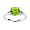 Image 1 : Natural 0.72 CTW Peridot Solitaire Ring 18K White Gold