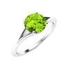 Image 2 : Natural 0.72 CTW Peridot Solitaire Ring 18K White Gold