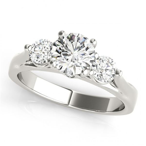 Natural 1.25 ctw Diamond 3 Stone Ring 14k White Gold