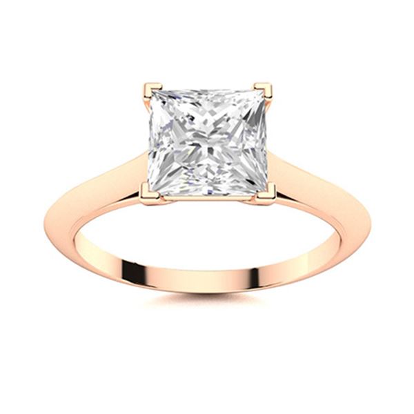 Natural 0.68 CTW Topaz Solitaire Ring 18K Rose Gold