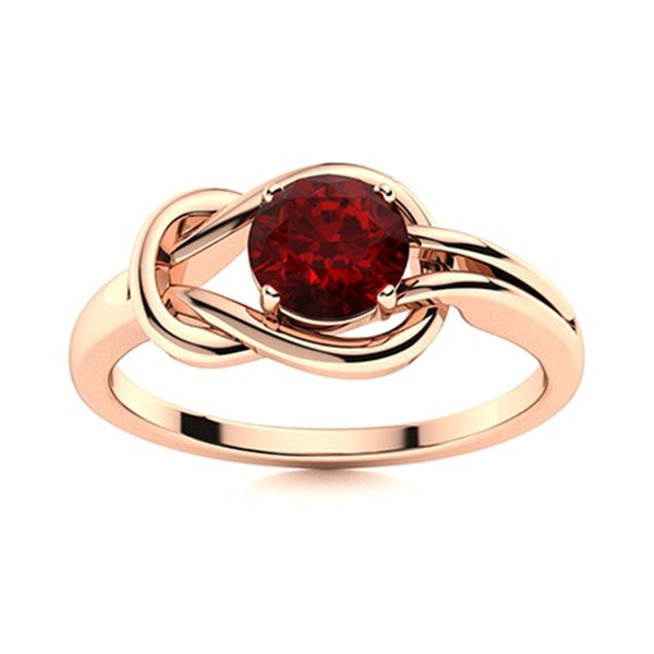 Natural 0.42 CTW Garnet Solitaire Ring 18K Rose Gold