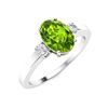Image 2 : Natural 3.13 CTW Peridot & Diamond Engagement Ring 18K White Gold
