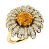 Image 2 : Natural 1.70 CTW Citrine & Diamond Engagement Ring 14K Yellow Gold